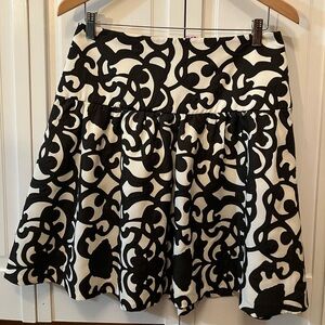 Ann Taylor embroidered black and white drop-waist skirt, like new
